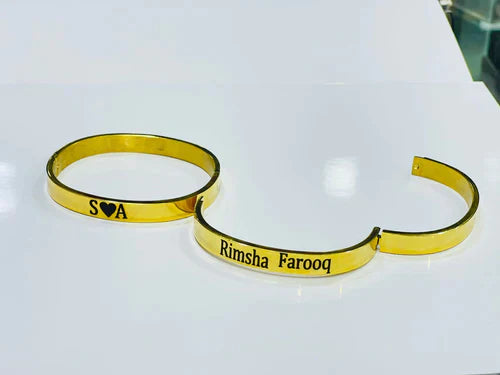 Customize Gold Bracelets Bangles for Men & Women Custom Engraved Cuff