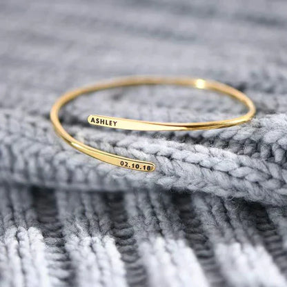 Engraved Adjustable Personalized Bangle